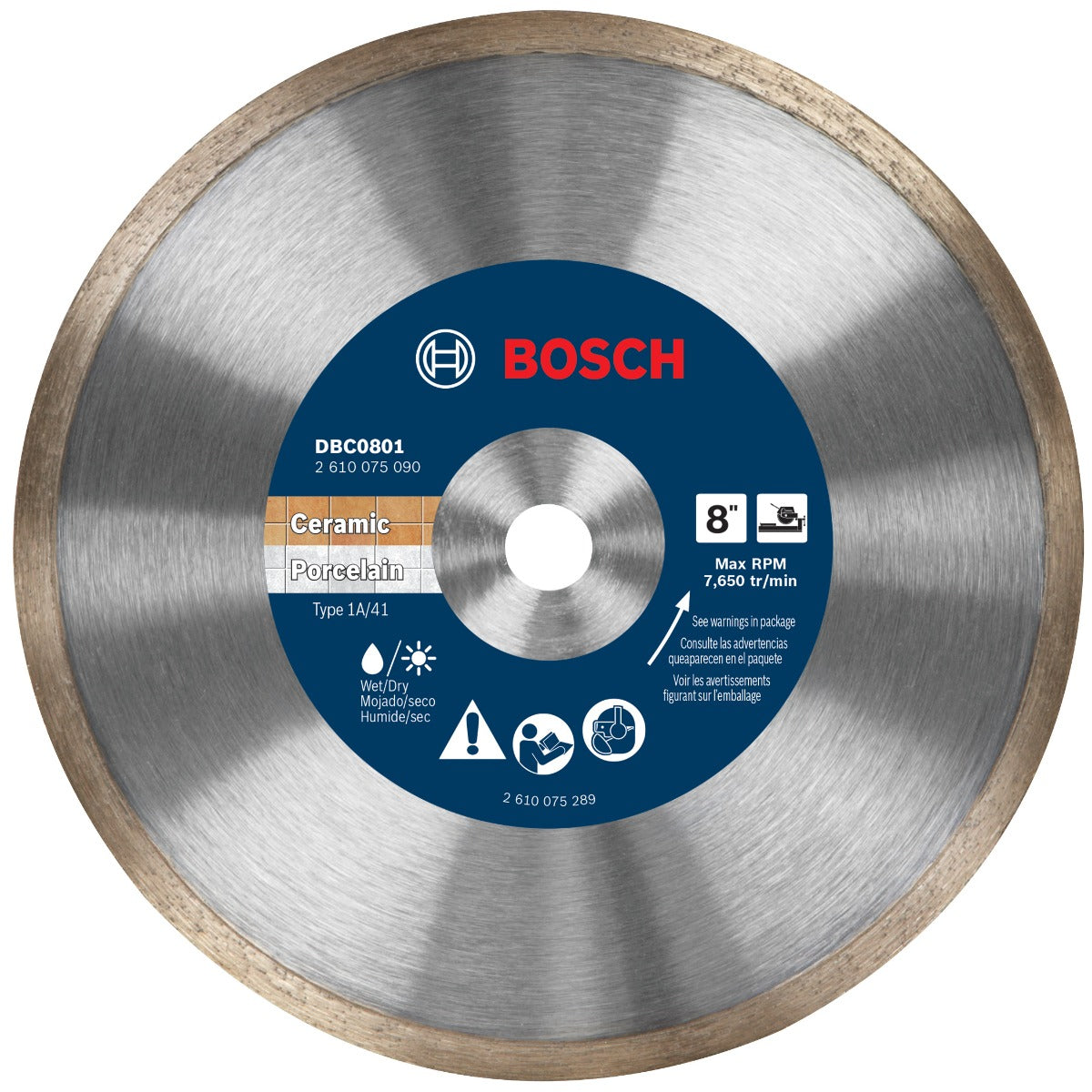 Bosch 8" Continuous Rim Diamond Wheel for Precise Cuts DBC0801