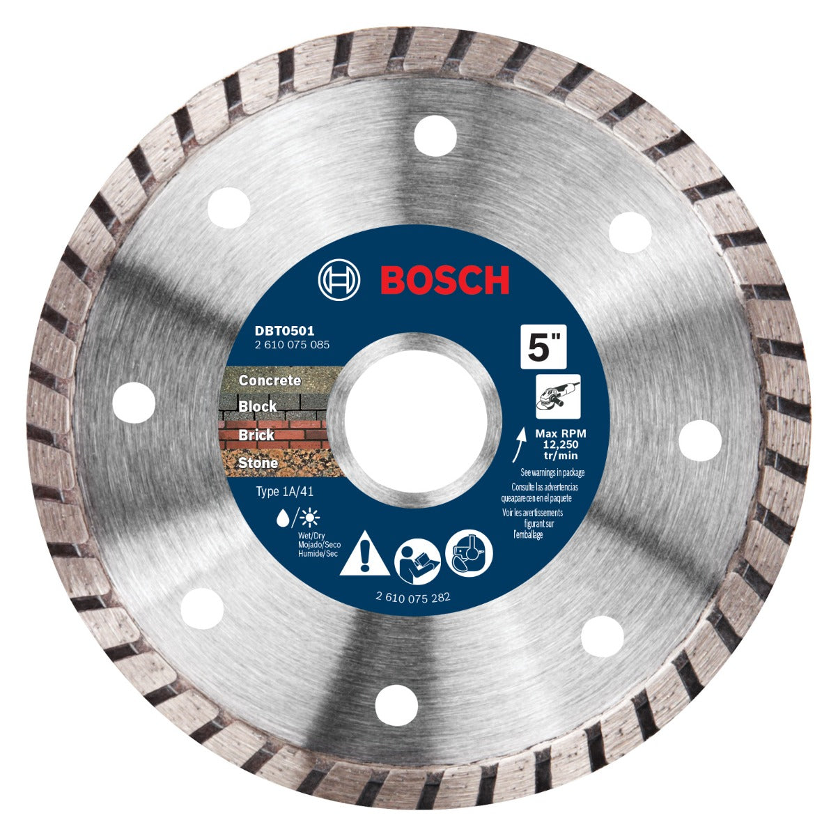 Bosch 5" Turbo Rim Diamond Wheel for Smooth Cuts DBT0501