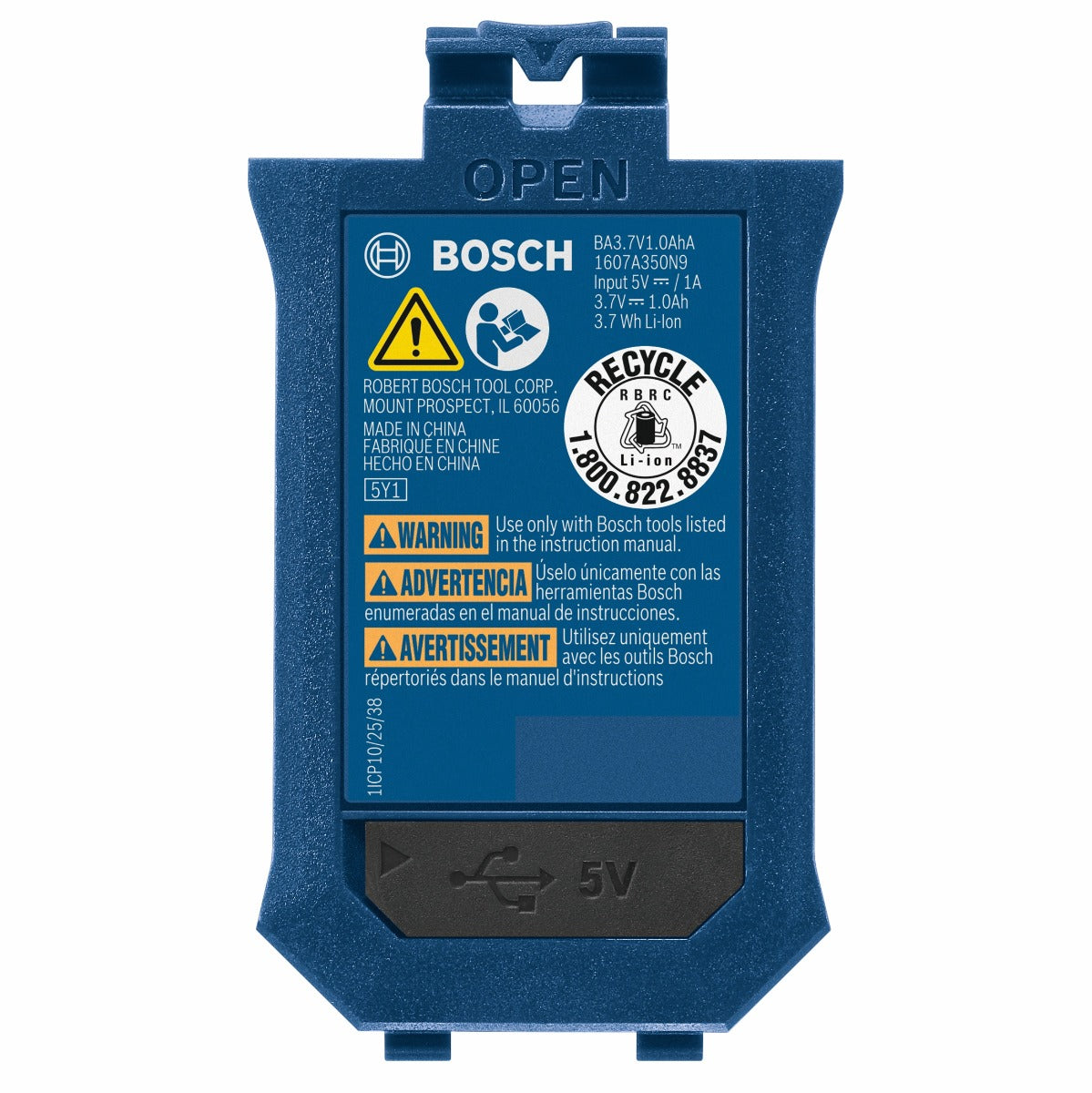 Bosch 3.7V Lithium-Ion 1.0 Ah Battery GBA37V10