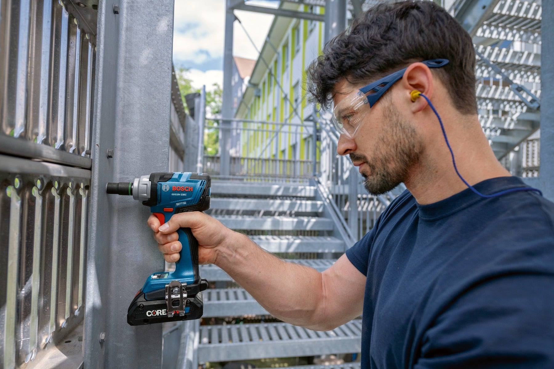 Bosch 18V 3/8 In. Impact Wrench w/ Friction Ring and (2) CORE18V 4 Ah Advanced Power Batteries GDS18V-230CB24
