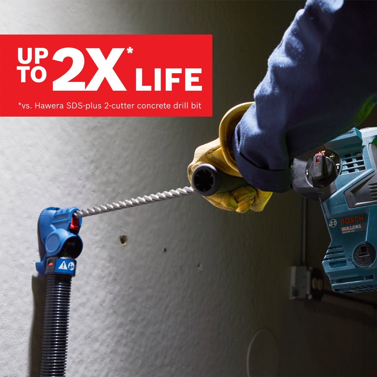 Bosch 1-1/4 in. x 8 in. x 10 in. SDS-plus Bulldog Tough Carbide Rotary Hammer Drill Bit HC4C2293