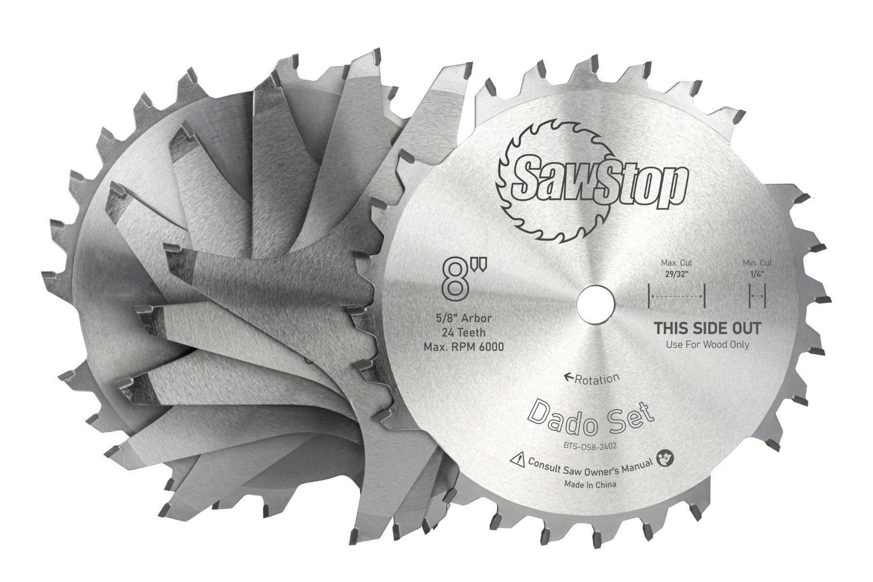 SawStop 8 in. Premium Dado Set BTS-DS8-2402