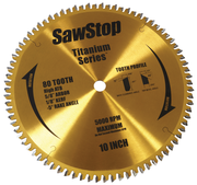 SawStop 80-Tooth Titanium Series Premium Woodworking Blade BTS-P-80HATB