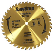 SawStop 40-Tooth Titanium Series Premium Woodworking Blade BTS-R-40ATB