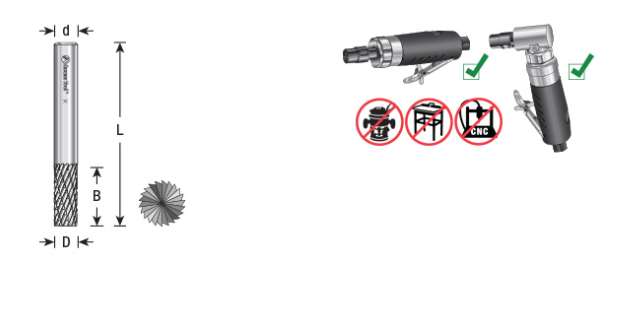 Amana Tool SB-43DC 1/8x9/16x1/8 Cylinder BURS-080