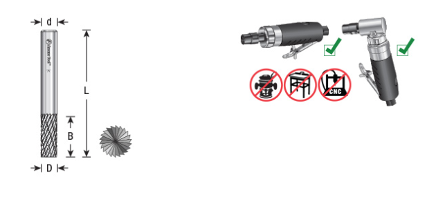 Amana Tool SB-1DC 1/4 inx5/8x1/4 in Cylinder DC BURS-082
