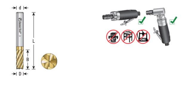 Amana Tool SB-1FM 1/4 in x 5/8 x 1/4 in Cylinder DC BURS-082NF