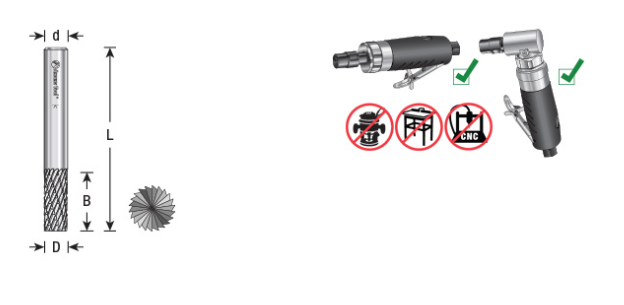 Amana Tool SB-3DC 3/8x3/4 inx1/4 in Cylinder DC BURS-084