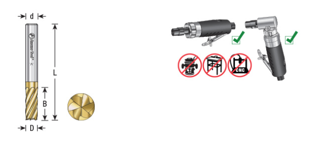 Amana Tool SB-3FM 3/8x3/4 inx1/4 in Cylinder DC BURS-084NF