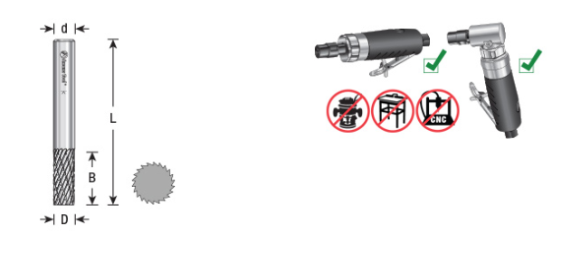 Amana Tool SA-1DC 1/4 inx5/8x1/4 in Cylinder DC BURS-100
