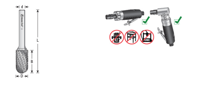 Amana Tool SC-3L6DC 3/8x3/4 inx1/4 in Radius BURS-123