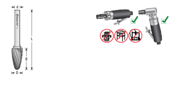 Amana Tool SF-3DC 3/8x3/4 inx1/4 in Tree Shape BURS-142
