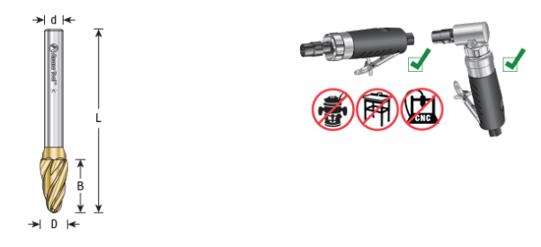 Amana Tool SF-3FM 3/8x3/4 inx1/4 in Tree Shape BURS-142NF