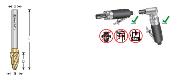 Amana Tool SF-5FM 1/2 in x 1 x 1/4 in Tree Shape DC BURS-144NF