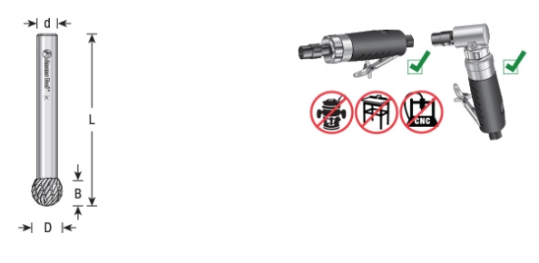 Amana Tool SD-42DC 1/8x1/8x1/8 Ball Shape BURS-150