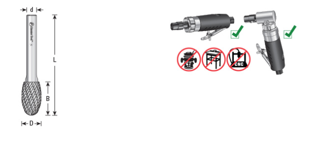 Amana Tool SE-1DC 1/4 inx3/8x1/4 in Oval Shape BURS-172