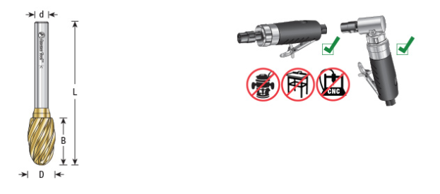 Amana Tool SE-3FM 3/8x5/8x1/4 in Oval Shape BURS-174NF
