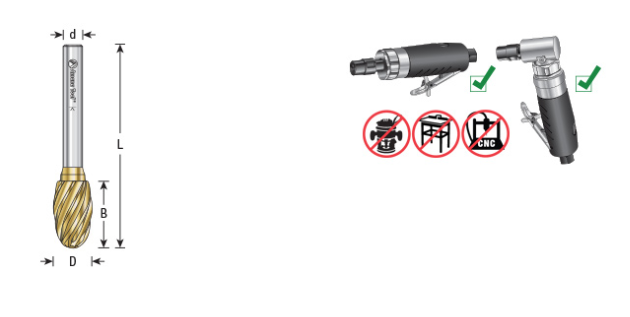 Amana Tool SE-5FM 1/2 inx7/8x1/4 in Oval Shape BURS-178NF