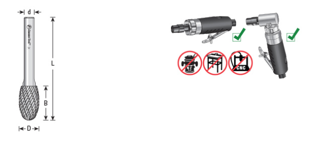 Amana Tool SE-5L6DC 1/2 inx7/8x1/4 in Oval Shape BURS-180