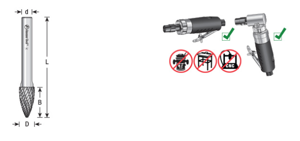Amana Tool SG-43DC 1/8x3/8x1/8 Pointed BURS-190
