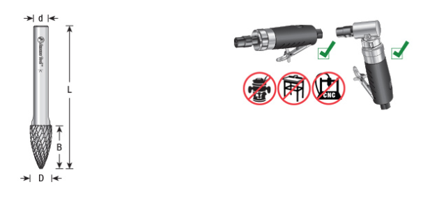 Amana Tool SG-1DC 1/4 inx5/8x1/4 in Pointed Tree BURS-192
