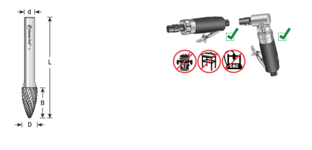 Amana Tool SG-5L6DC 1/2 inx1x1/4 in Pointed Tree BURS-199