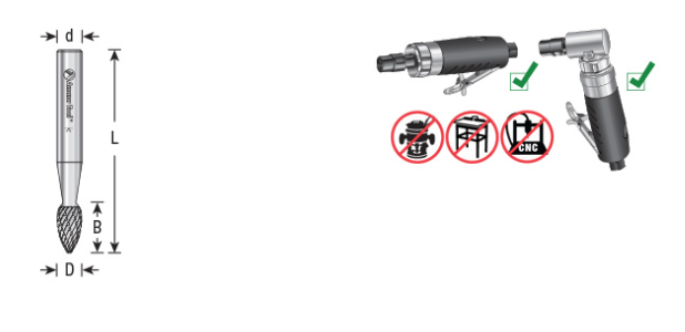 Amana Tool SH-2DC 5/16x3/4 inx1/4 in Flame Shape BURS-204