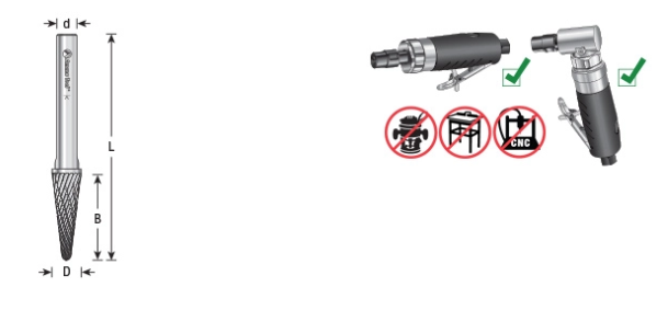 Amana Tool SL-3DC 3/8x1-1/16x1/4 in Radius Cone BURS-214