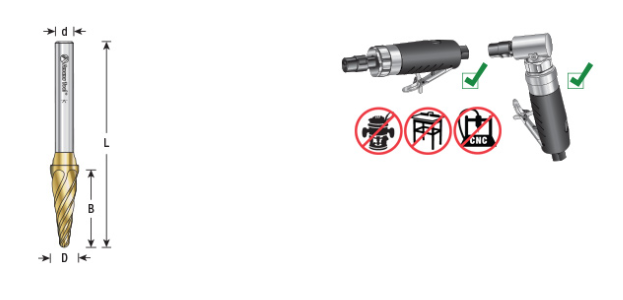 Amana Tool SL-3FM 3/8 x 1-1/16 x 1/4 in Radius Cone BURS-214NF