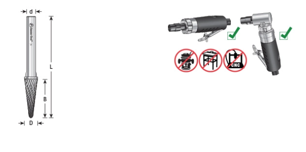 Amana Tool SL-4DC 1/2 in x 1-1/8 x 1/4 in Radius Cone BURS-218