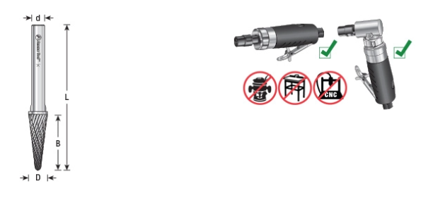 Amana Tool SL-4L6DC 1/2 inx1-1/8x1/4 in Radius BURS-219