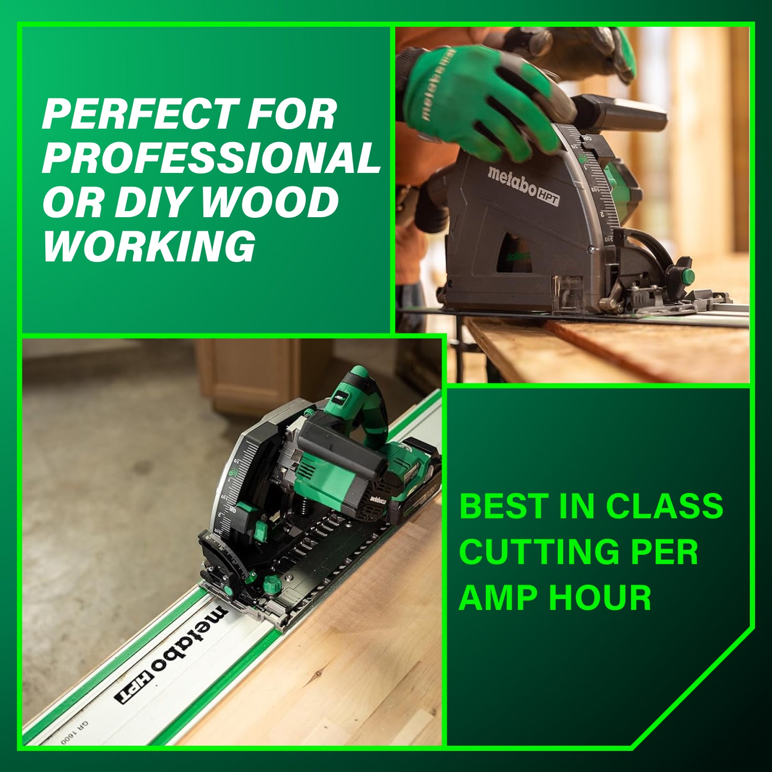 Metabo HPT 36V Cordless Brushless 6-1/2" Track/Plunge-Cut Saw with 4.0Ah Battery, Charger & Case C3606DPAM