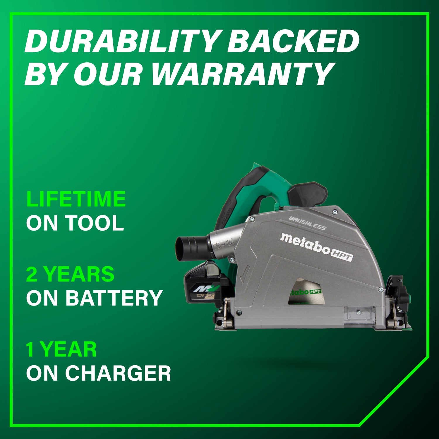 Metabo HPT 36V Cordless Brushless 6-1/2" Track/Plunge-Cut Saw with 4.0Ah Battery, Charger & Case C3606DPAM