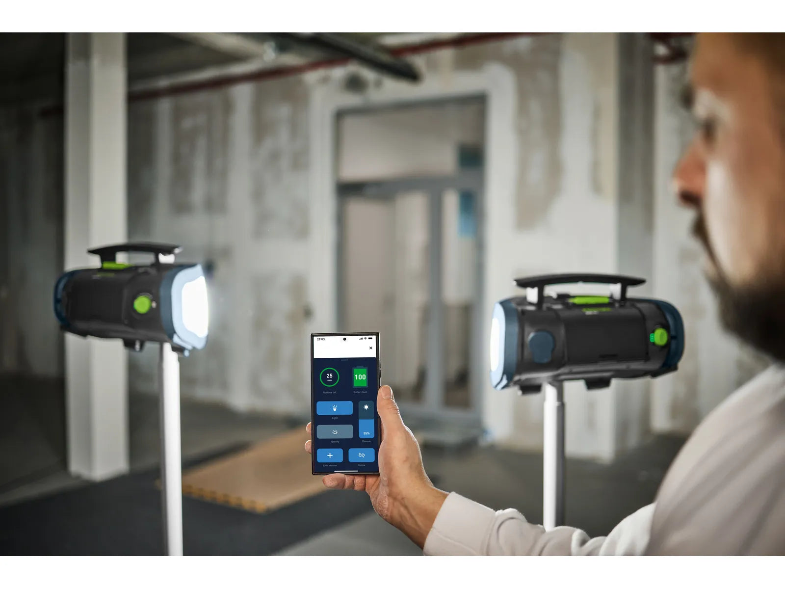 Festool 18V / 120V 10,000 Lumen Hybrid LED Work Light SYSLITE DUO-H I-Basic 578514
