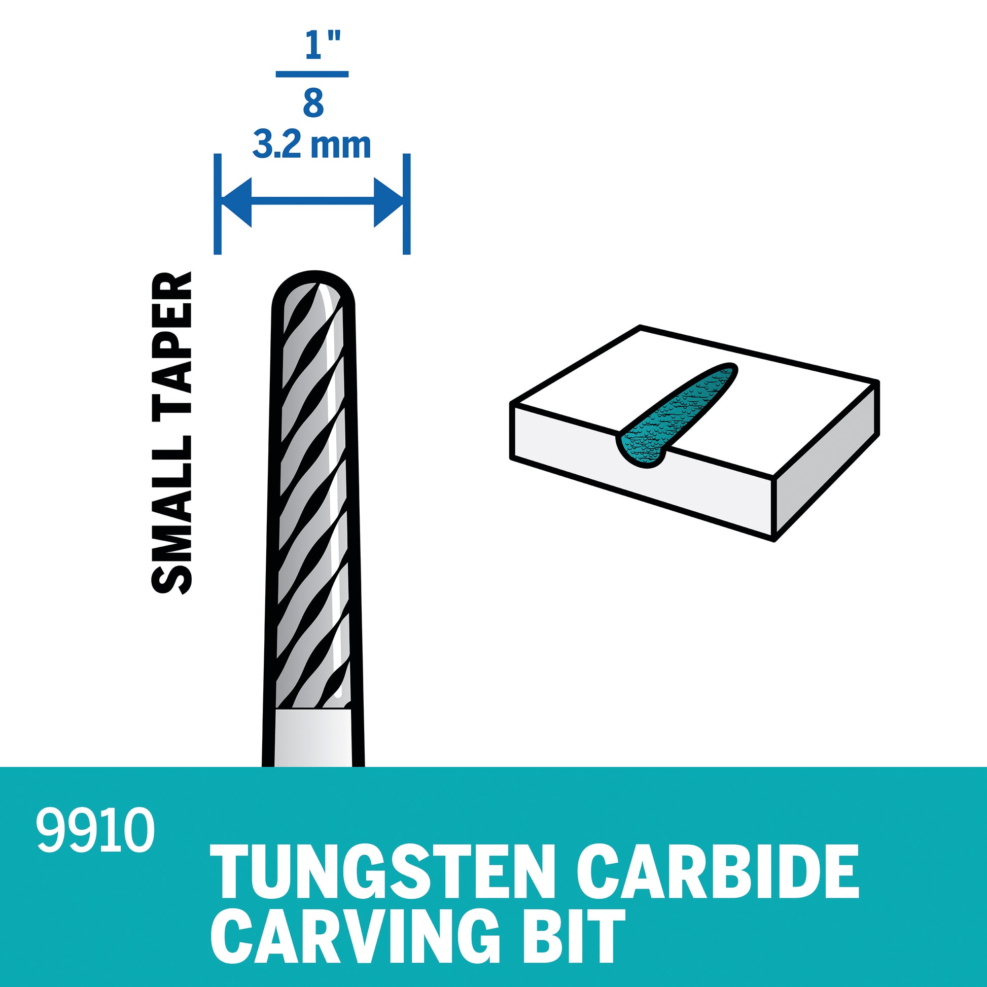 Dremel 1/8 in. Tungsten Carbide Carving Bit 9910