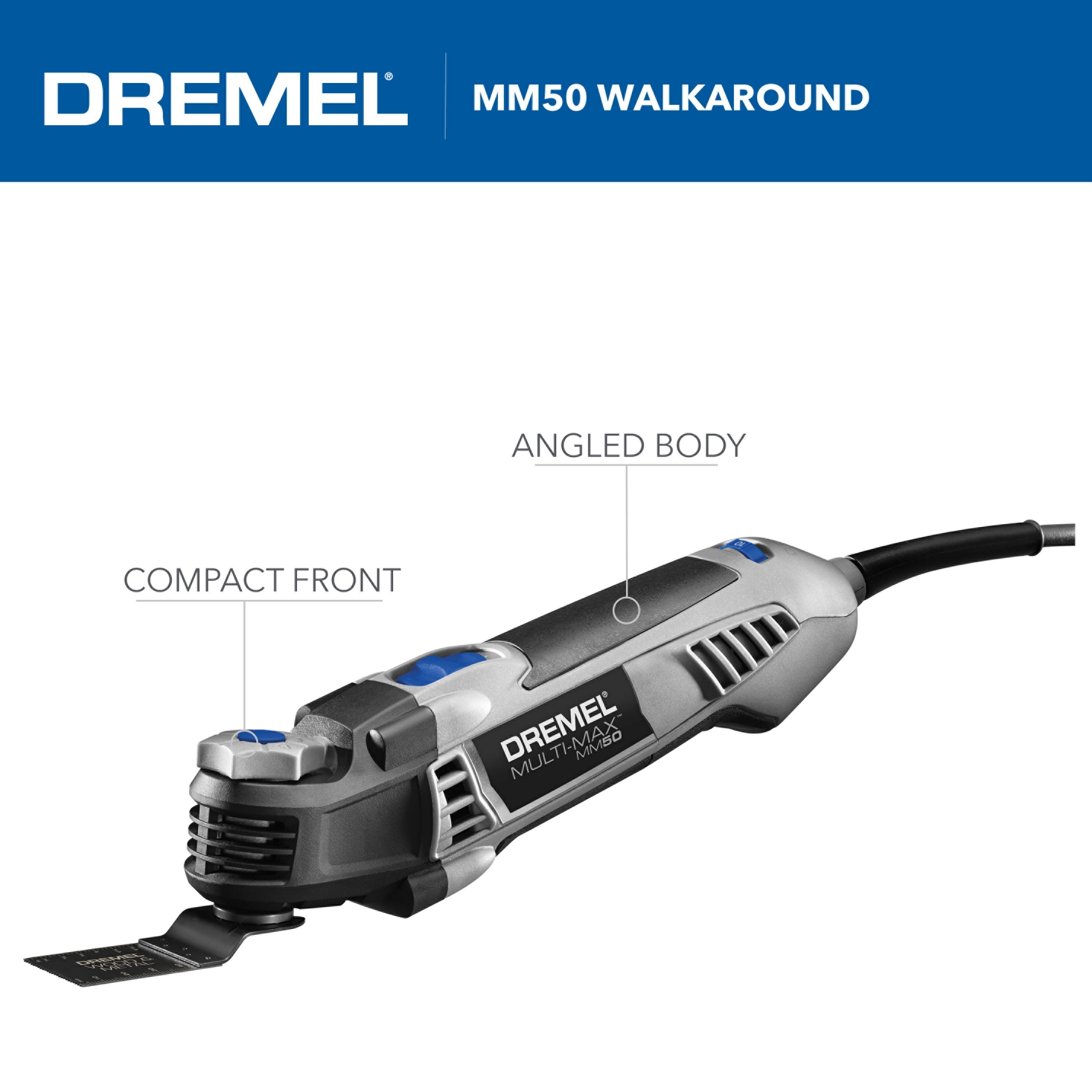 Dremel Multi-Max 5 Amp Variable Speed Corded Oscillating Multi-Tool Kit w/ 16 Accessories and Storage Bag MM50-02