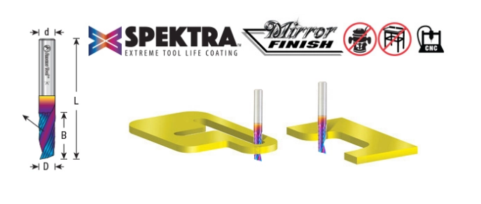 Amana Tool 1/8 in D x 1/4 in Shank Up-Cut Plastic, Spektra 51411-K