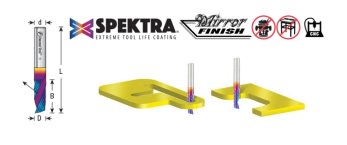 Amana Tool 3/16D x 3/16SK Up-Cut Plastic, Spektra 51412-K