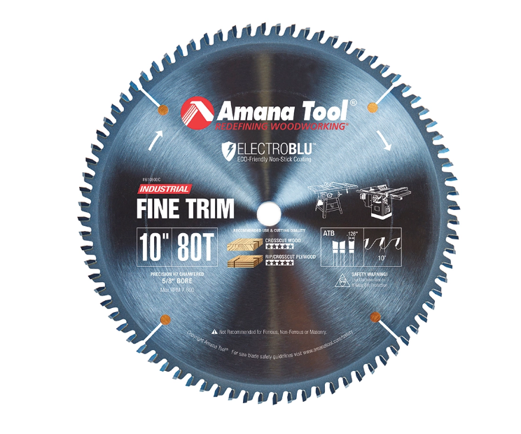 Amana Tool 10 in /80T Trim Saw A.T.B. Grind 610800C