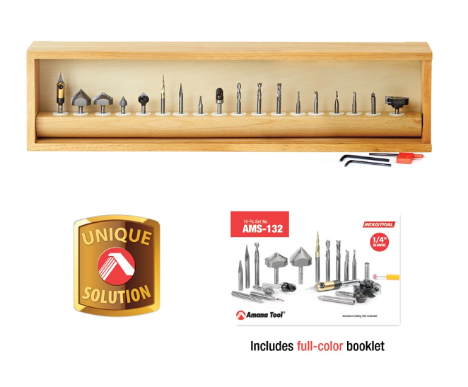 Amana Tool 18 pc ADVANCE CNC Signmaking Set AMS-132