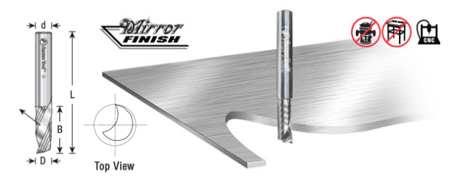 Amana Tool 3/8 in x 3/8 in Shank Spiral O Aluminum 51378