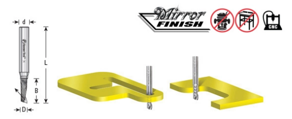 Amana Tool 1/8 in D x 1/8 in Shank Spiral O Plastic 51437