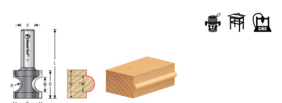 Amana Tool Bull Nose 3/16 Rad. 1/4 in Shank 51545