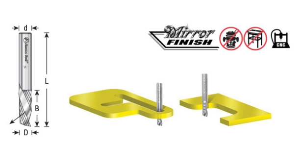 Amana Tool 1/2 in D x 1/2 in Shank Spiral O Plastic 51645