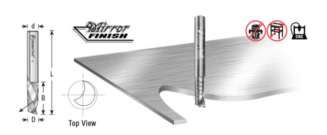 Amana Tool 1/8 in D x 1/4 in Shank Down-Cut Aluminum 51772