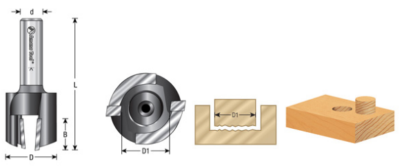 Amana Tool Plug Cutter .335Dia. 1/2 in Shank 55217