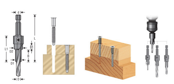Amana Tool Quick RTA Drill For 7mm Screw 55292