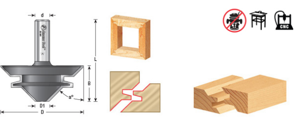 Amana Tool 45 Deg. Lock Miter 1/2 in Shank 55389