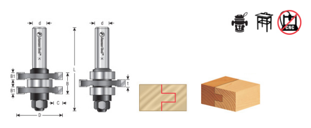 Amana Tool Tongue & Groove Set 1/8 in Kerf 55408