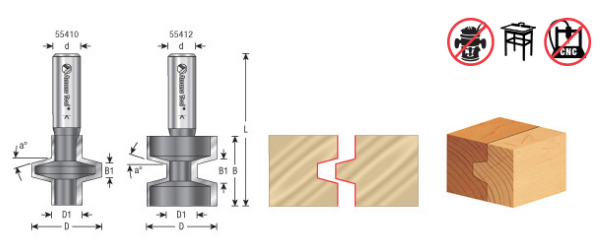 Amana Tool WEdge Groove Bit 1/2 in Shank 55410